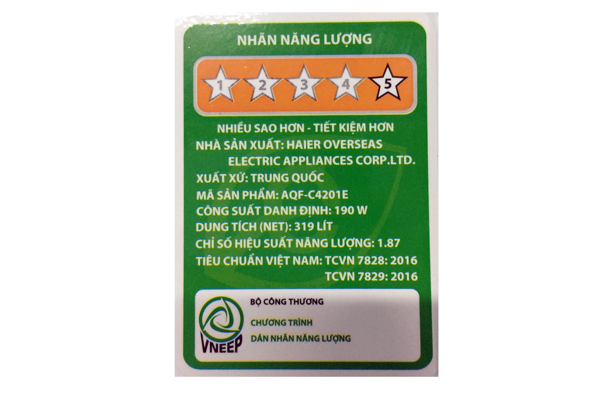 Tủ bảo quản Aqua inverter 319 lít AQF-C4201E, 1 ngăn đông, dàn đồng