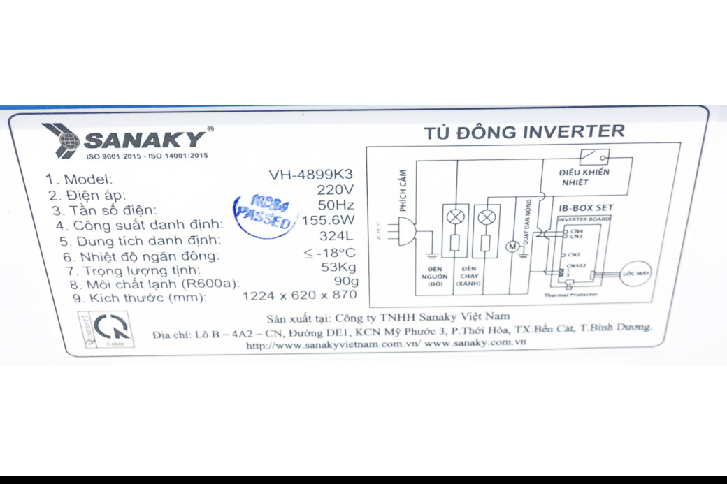 Tủ bảo quản kính cong Sanaky 340 lít VH-4899K3, inverter