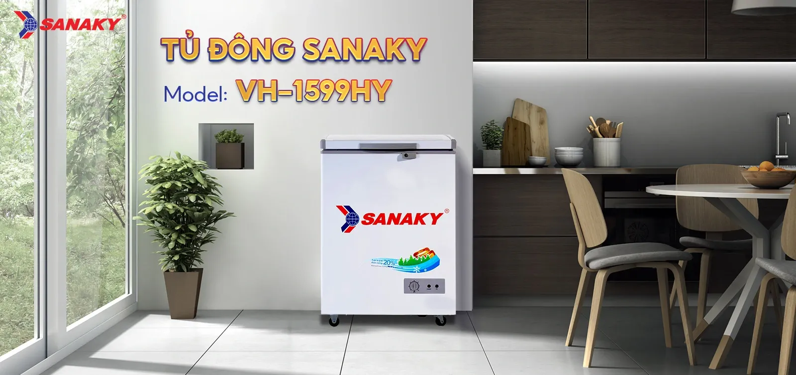 Tủ bảo quản Sanaky 100 lít VH-1599HY