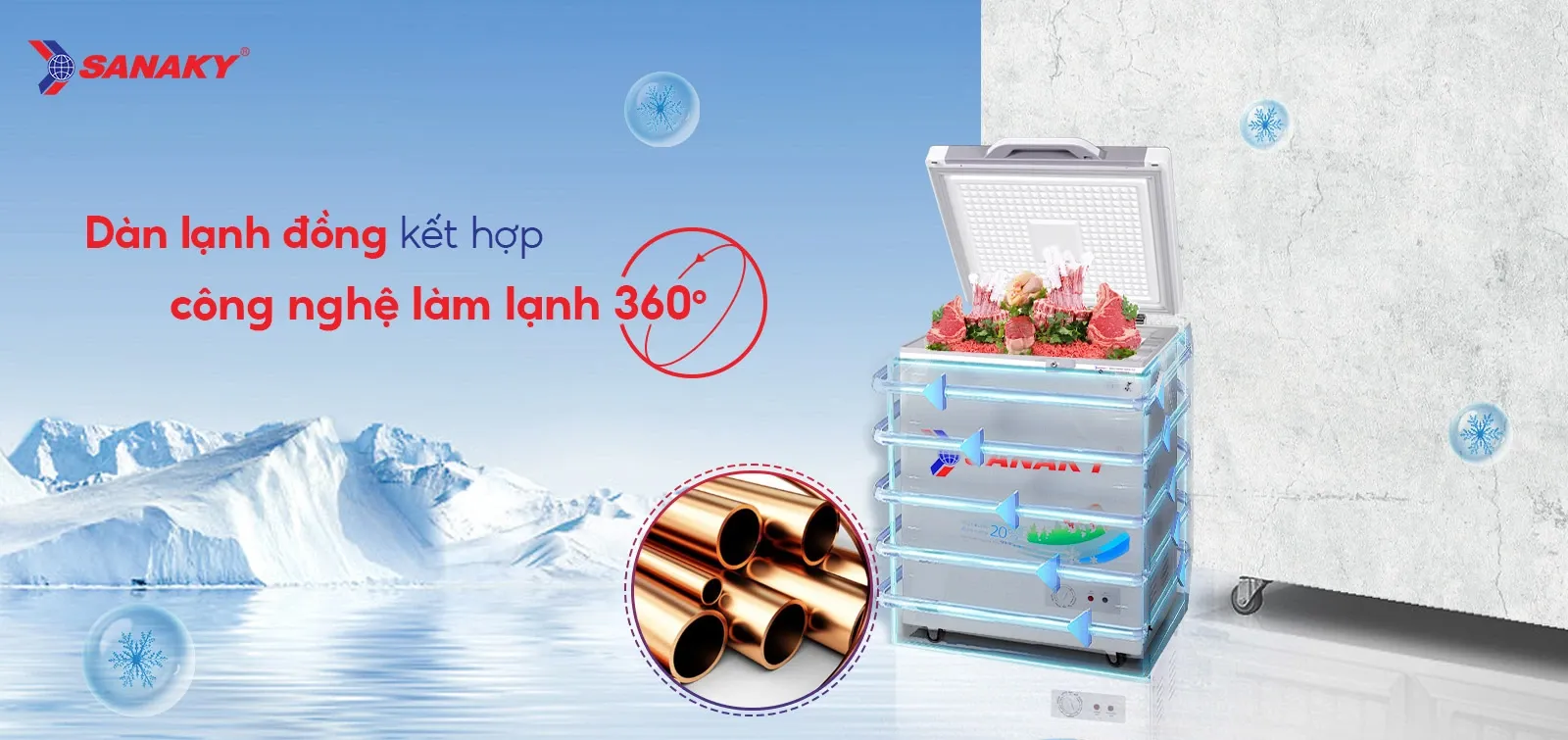Tủ bảo quản Sanaky 100 lít VH-1599HY