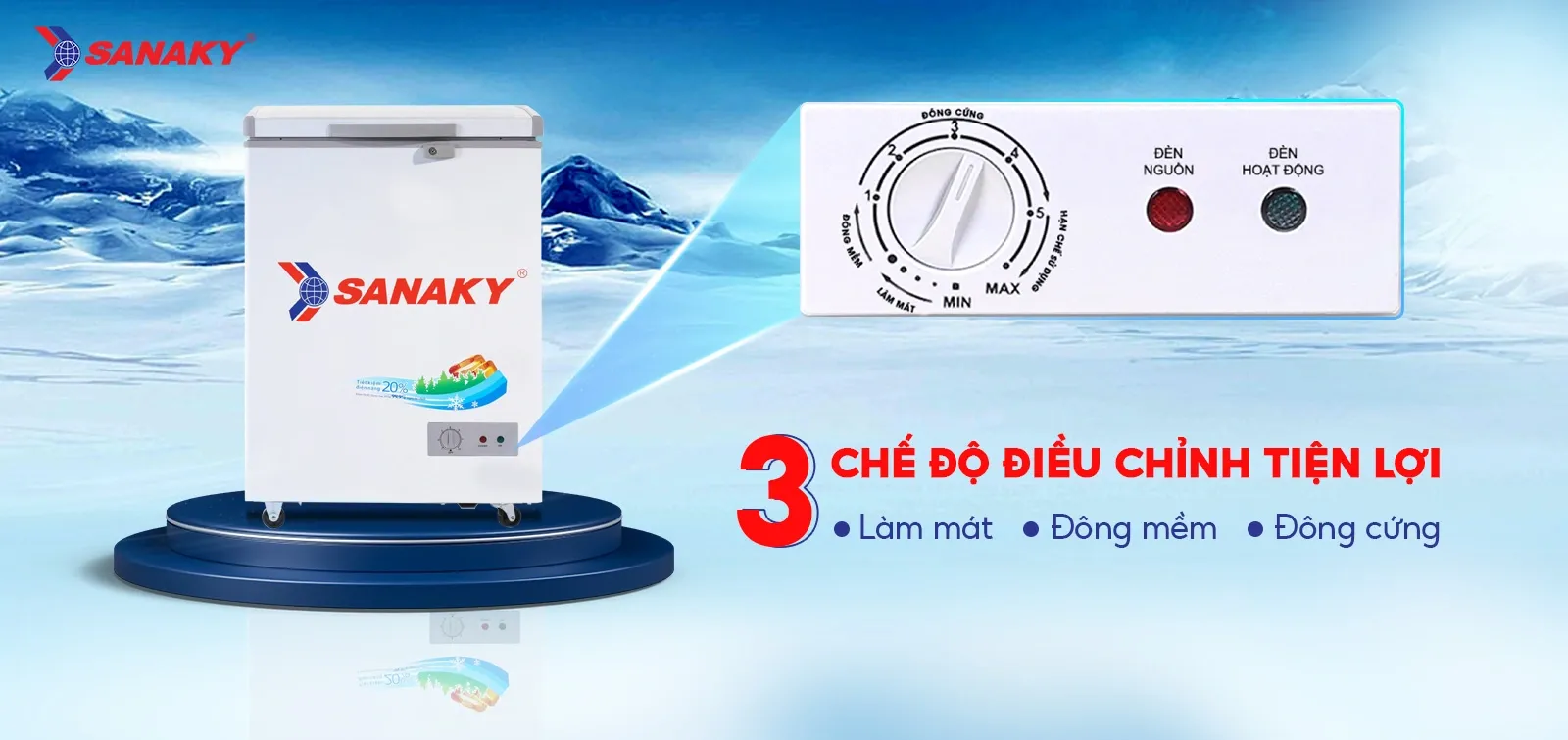 Tủ bảo quản Sanaky 100 lít VH-1599HY