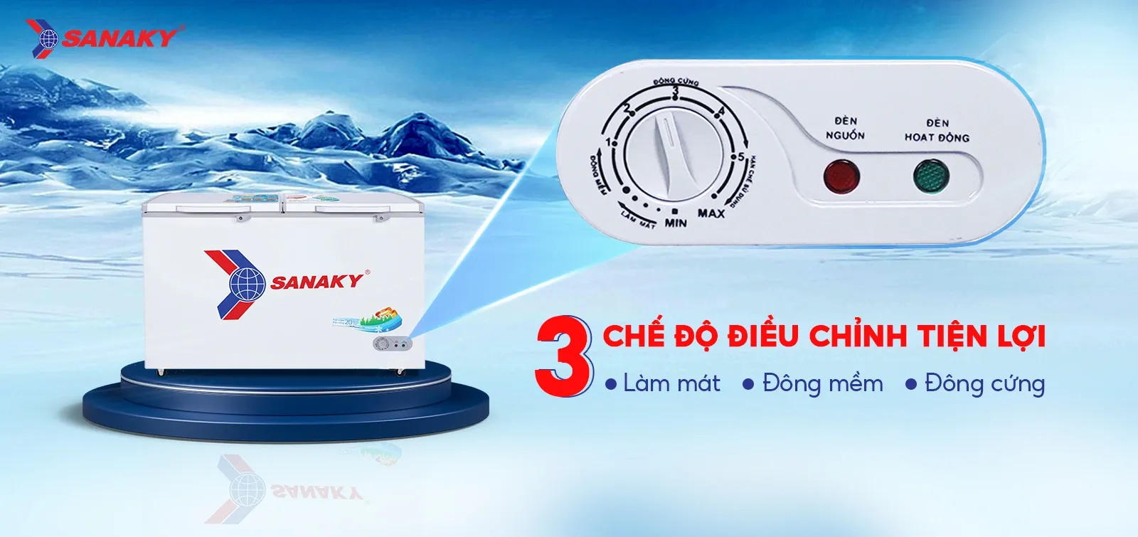 Tủ bảo quản Sanaky 860 lít VH-8699HY, 1 ngăn, 2 cánh