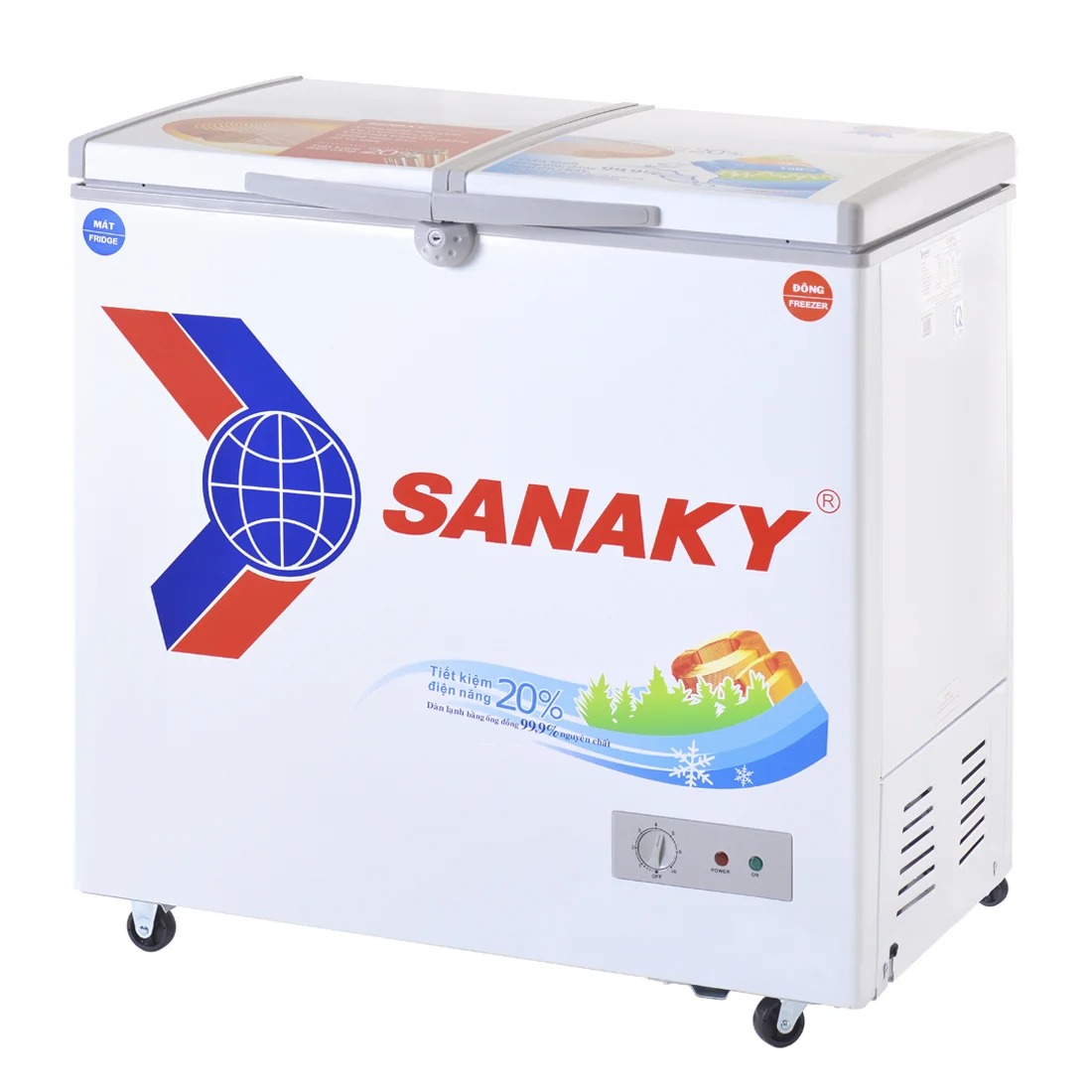 Tủ bảo quản Sanaky 220 lít VH-2899W1 - 2 ngăn đông, mát