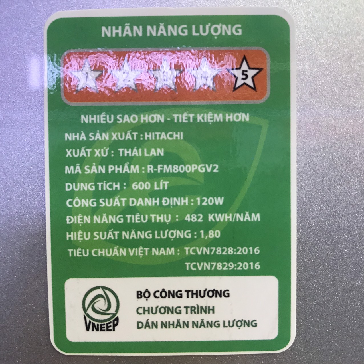 Tủ lạnh 3 cánh Hitachi inverter 600L R-FM800PGV2(GS)