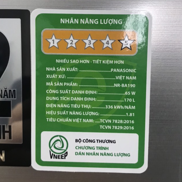 Tủ lạnh Panasonic 170L NR-BA190PPVN
