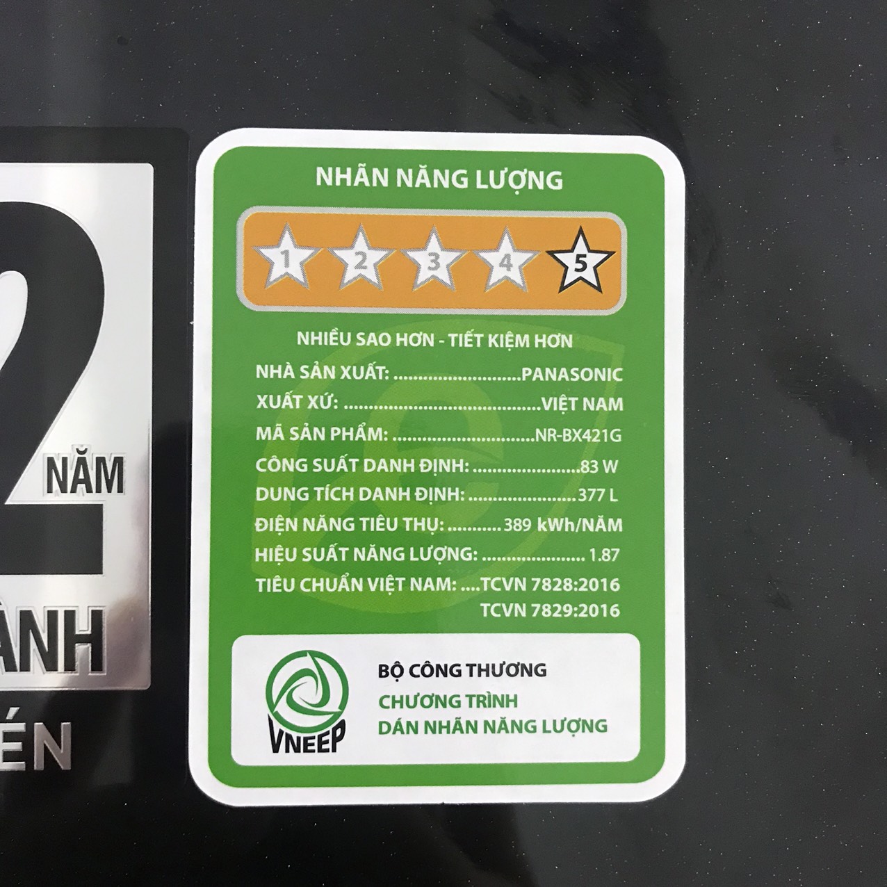 Tủ lạnh Panasonic 377 lít NR-BX421GPKV