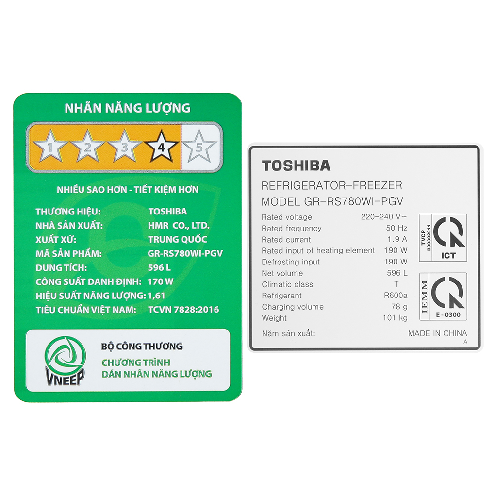 Tủ lạnh thông minh Toshiba Inverter 596L GR-RS780W1-PGV(22)-XK