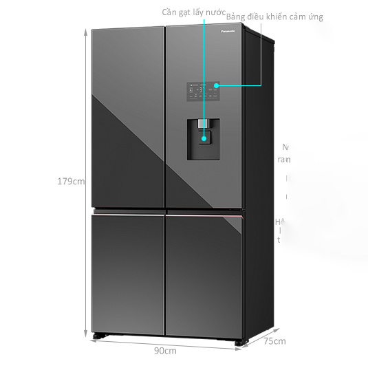 Tủ lạnh Panasonic Inverter 621 lít PRIME+ Edition Multi Door NR-XY680YMMV