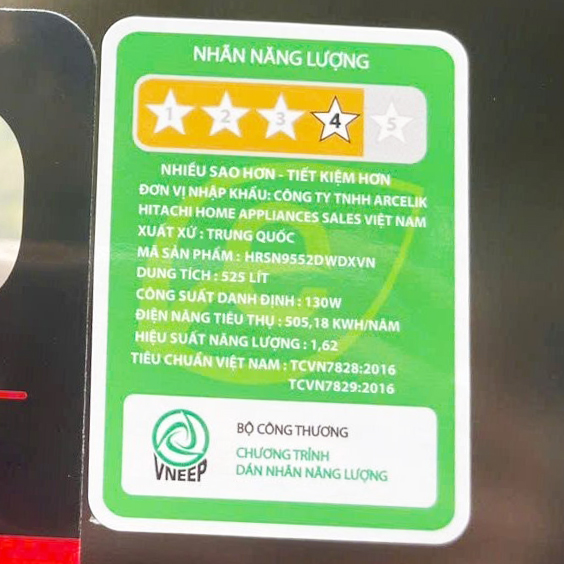 Tủ lạnh Hitachi inverter 525 lít HRSN9552DWDXVN
