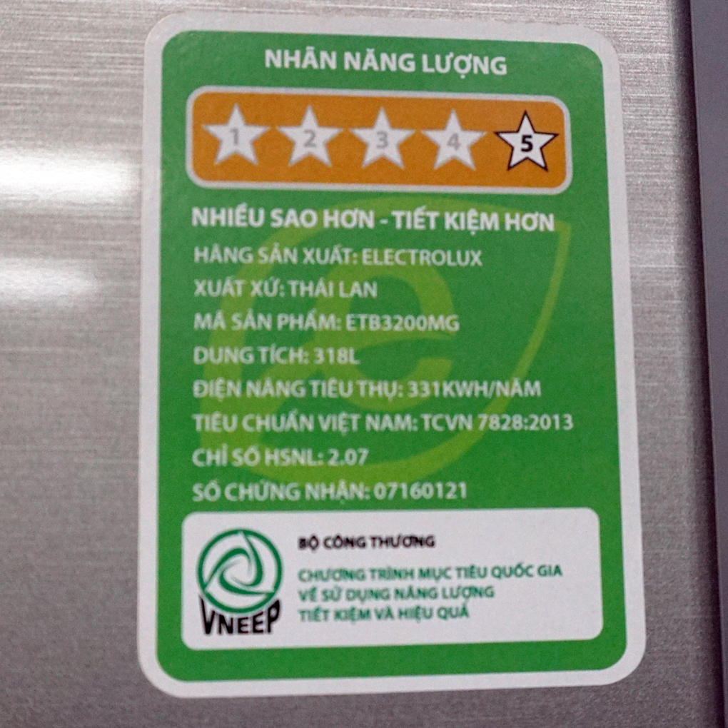 Tủ lạnh Electrolux Inverter 318L ETB3200MG