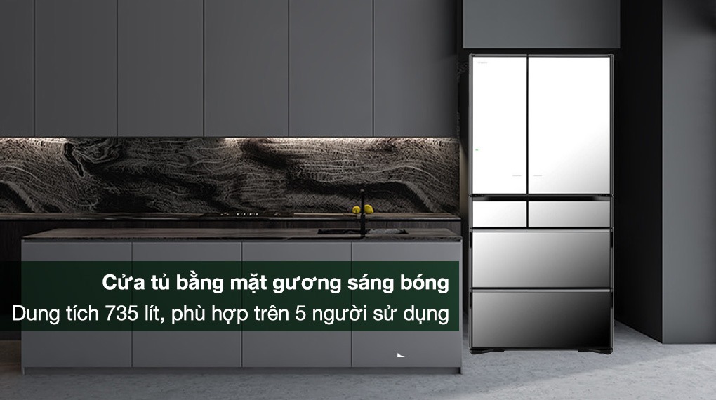 Tủ lạnh 6 cánh Hitachi inverter 735 lít R-ZX740KV(X)
