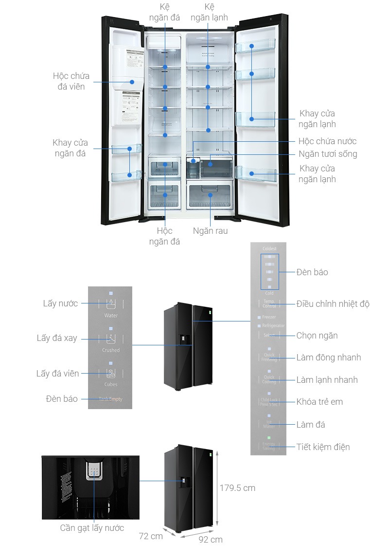 Tủ lạnh Hitachi inverter 573L R-SX800GPGV0(GBK)