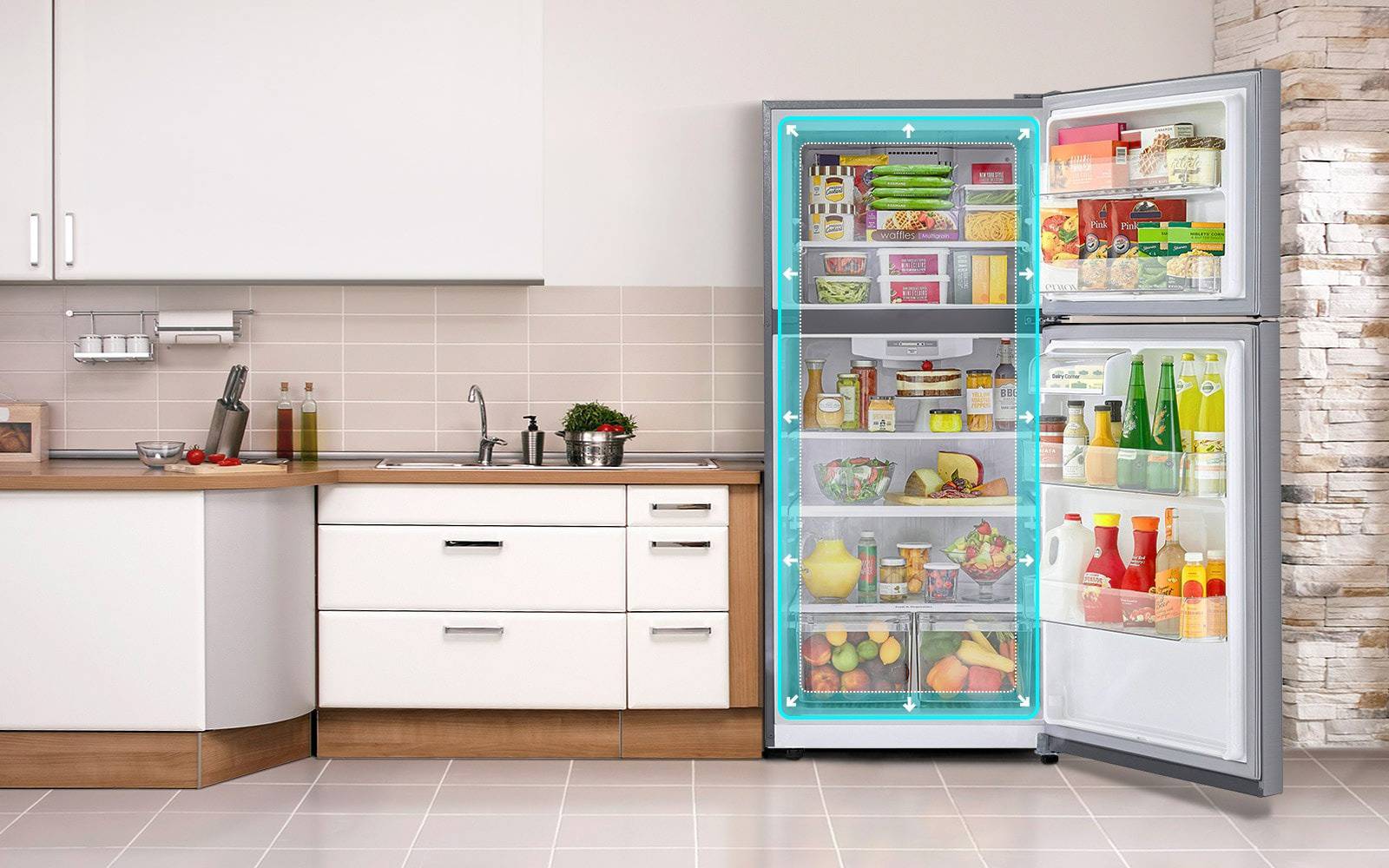 Tủ lạnh ngăn đá trên LG 572 lít Smart Inverter LTB55BLMD