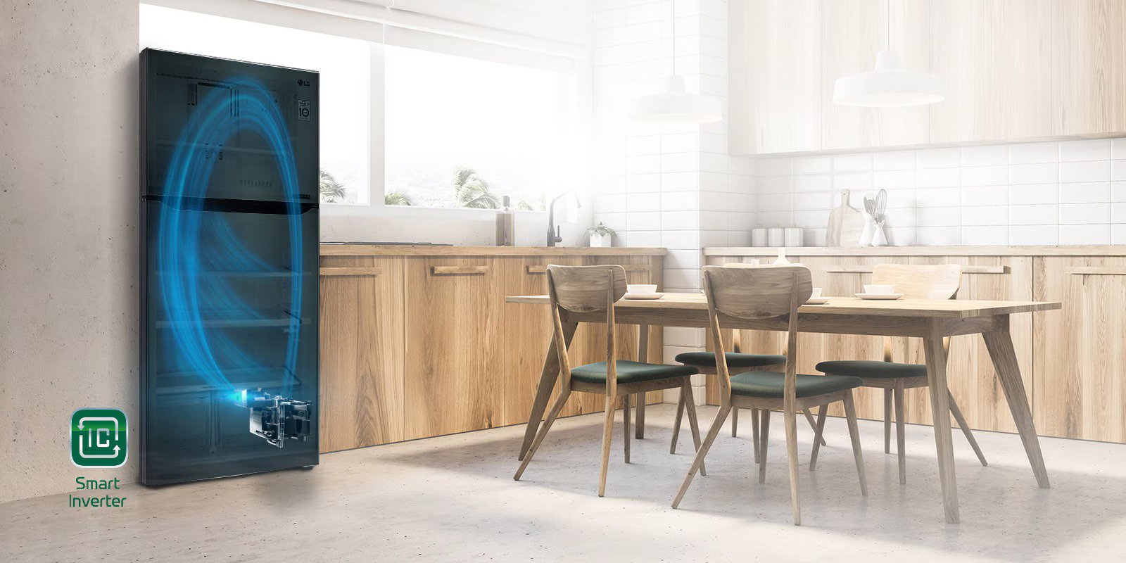 Tủ lạnh ngăn đá trên LG 572 lít Smart Inverter LTB55BLMD