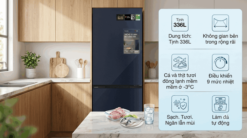 Các tính năng của tủ lạnh âm tường Panasonic NR-BV372HGKV