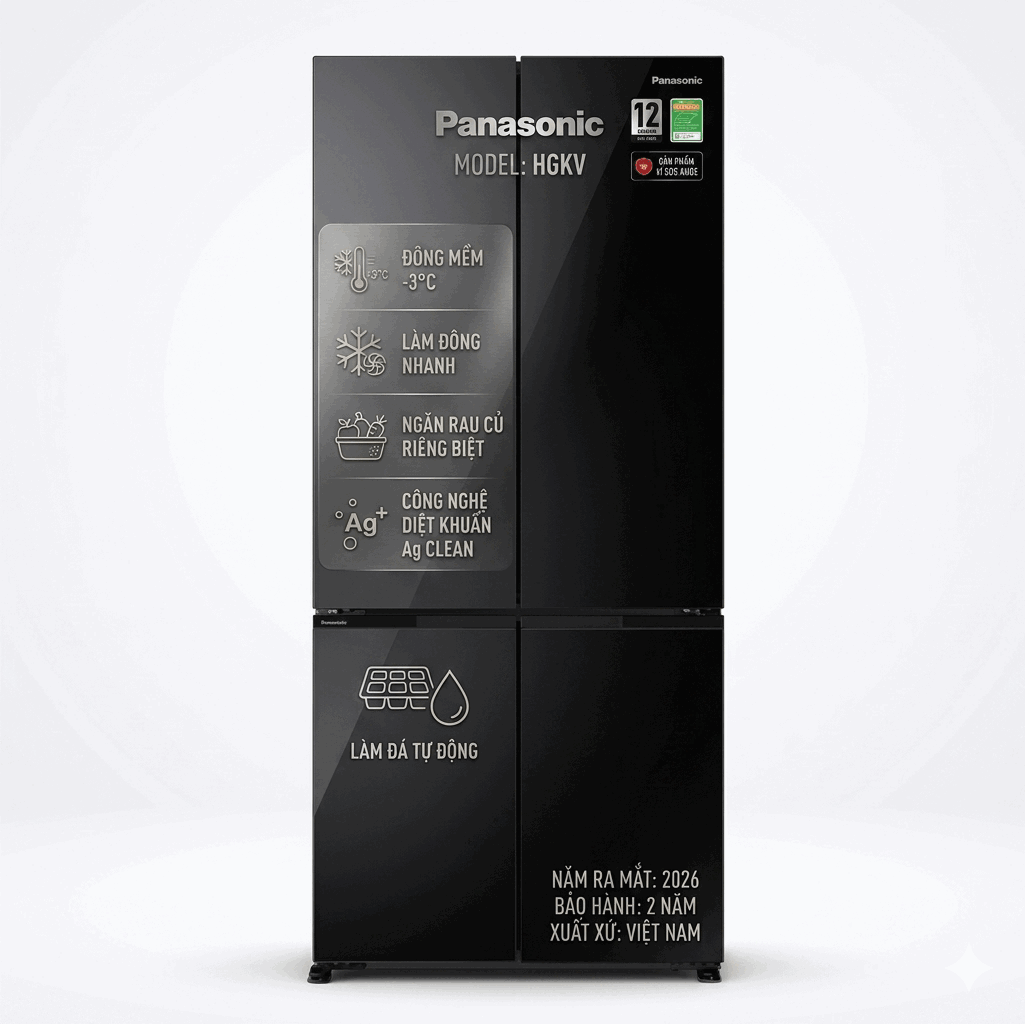 Tủ lạnh 4 cánh Panasonic Inverter 440 lít NR-XZ520HGKV