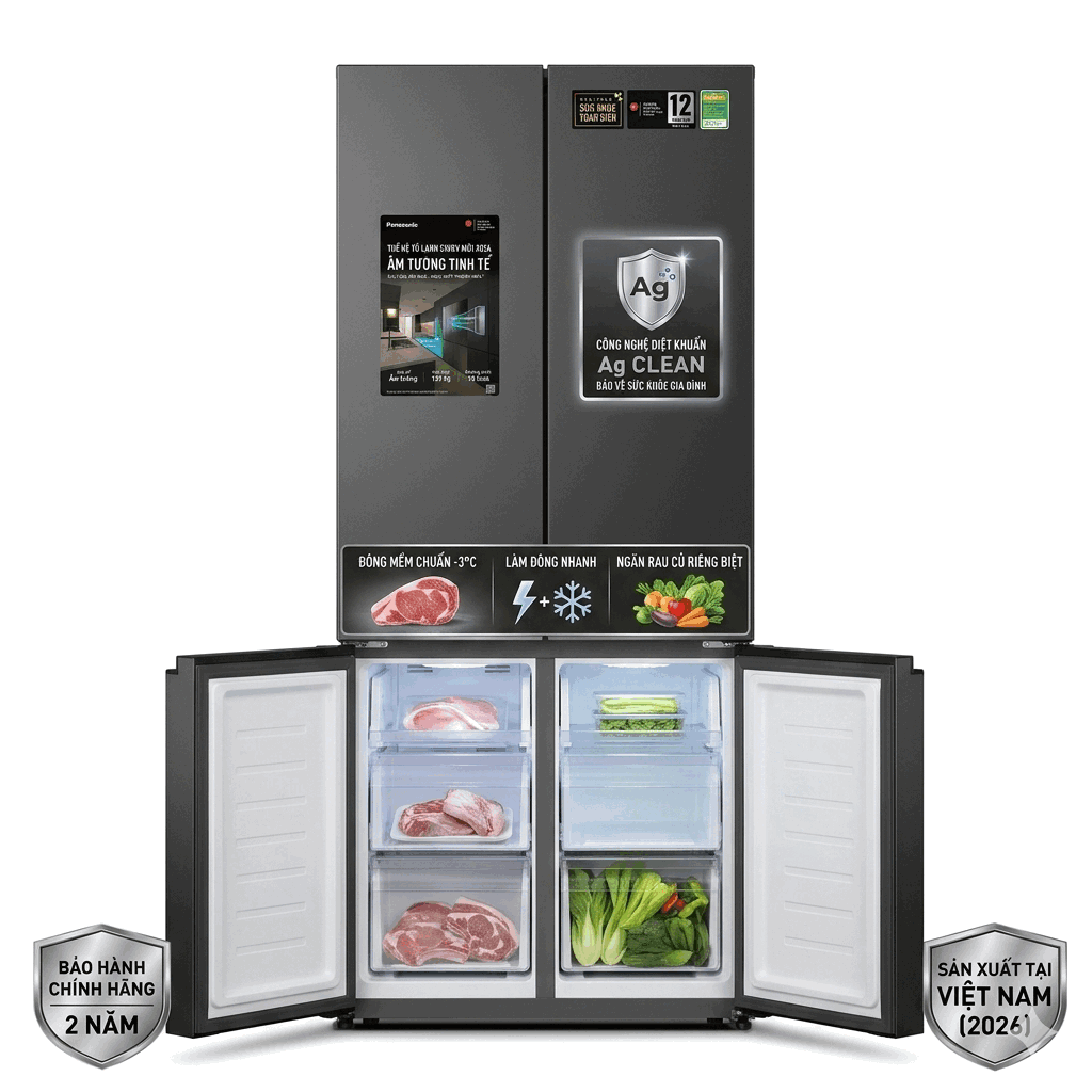 Tủ lạnh 4 cánh Panasonic Inverter 520 lít NR-XZ590CWKV