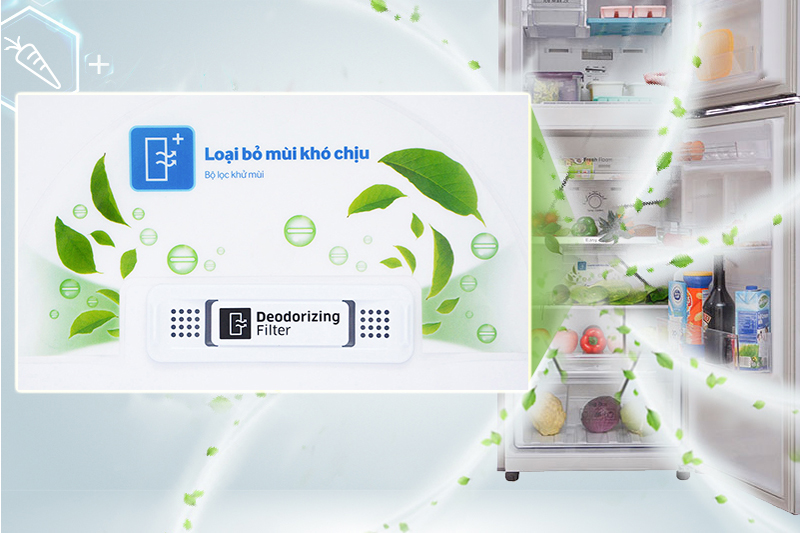 Tủ lạnh Samsung Inverter 208 lít RT20HAR8DDX/SV - Bộ lọc Deodorizer khử mùi kháng khuẩn Tủ lạnh Samsung Inverter 208 lít RT20HAR8DDX/SV - Bộ lọc Deodorizer khử mùi kháng khuẩn