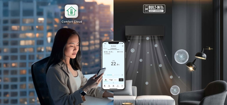 Điều khiển điều hòa Panasonic với ứng dụng Comfort cloud từ điện thoại