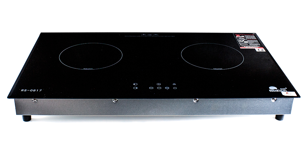Bếp từ đôi RedSun RS-0817 mặt kính đen với hai vùng nấu cảm ứng và bảng điều khiển cảm ứng】【。