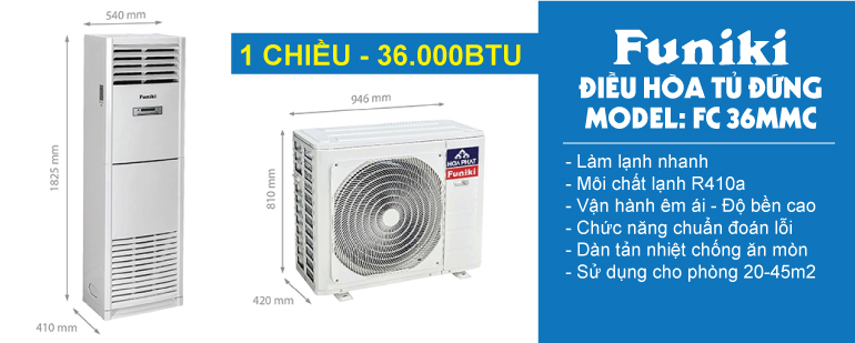 Điều hòa tủ đứng Funiki 1 chiều 36.000BTU FC36MMC1
