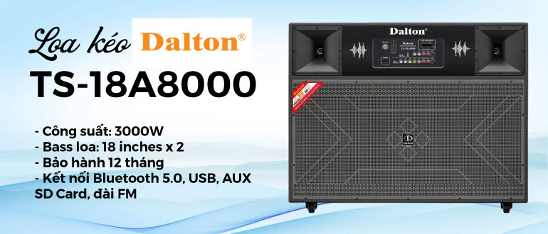 Loa kéo Dalton TS-18A8000 màu đen và các thông số