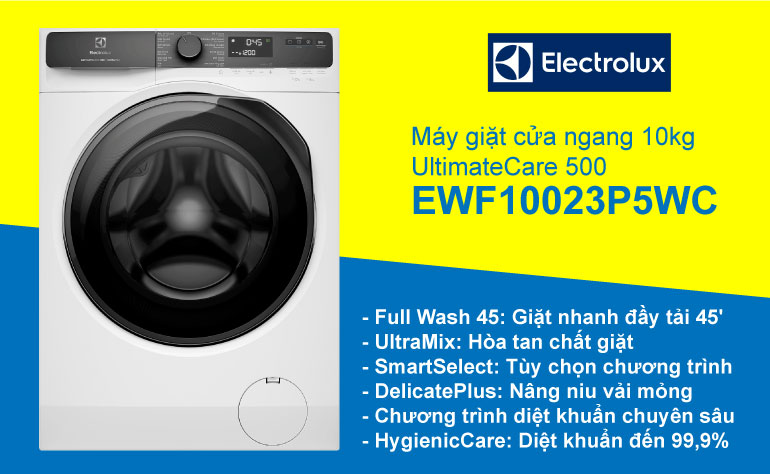 Máy giặt lồng ngang Electrolux 10kg Inverter EWF1023P5WC
