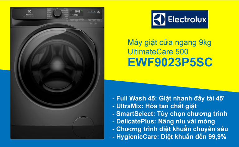 Máy giặt lồng ngang Electrolux 9kg Inverter EWF9023P5SC