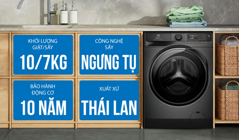 Máy giặt sấy Electrolux 10/7kg UltimateCare 500 EWW1023P5SC